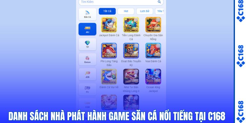 Bắn Cá 2 Các nhà phát hành game săn cá nổi tiếng tại C168