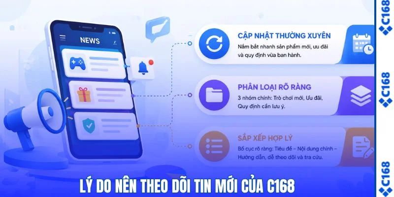 Lý do nên theo dõi tin mới của C168