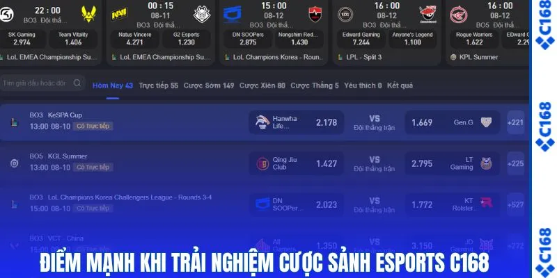 Esports 2 Ưu điểm lớn khi trải nghiệm thể thao điện tử tại C168